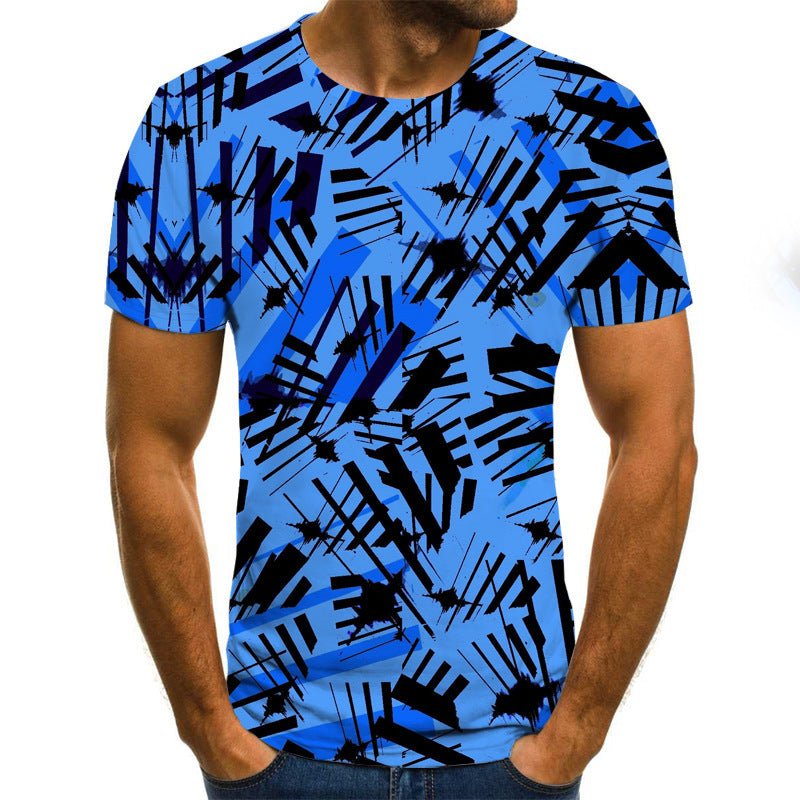 Color Three-dimensional Square Digital Short Sleeve