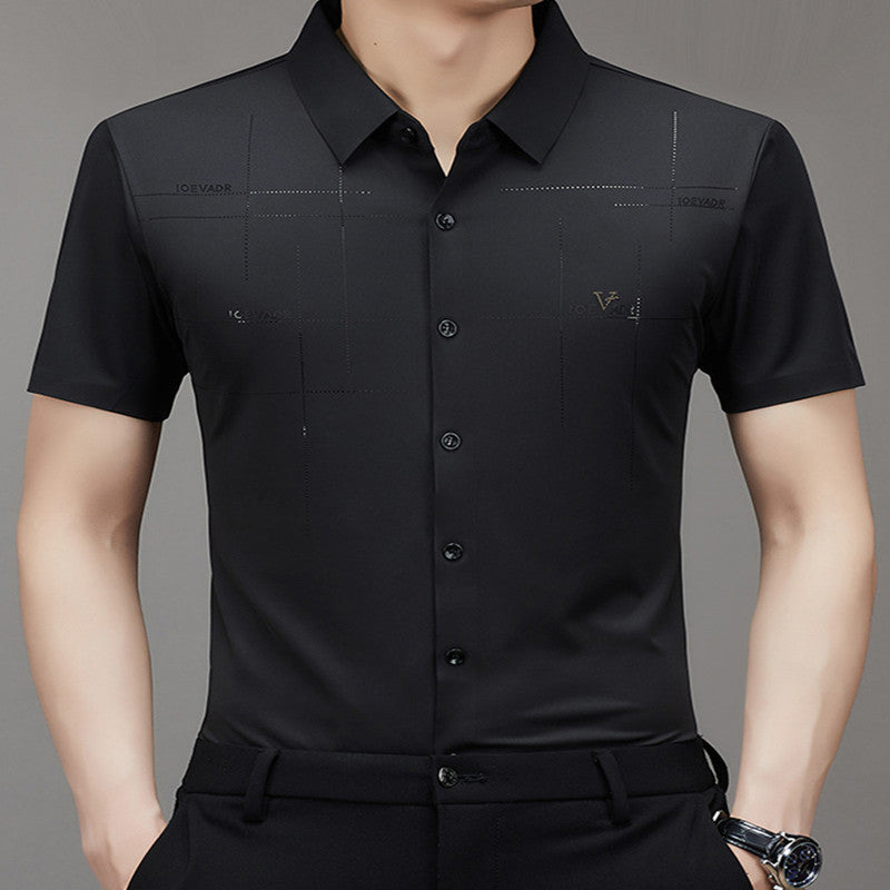 Summer New Men's Short-sleeved Shirt Seamless Business Shirt