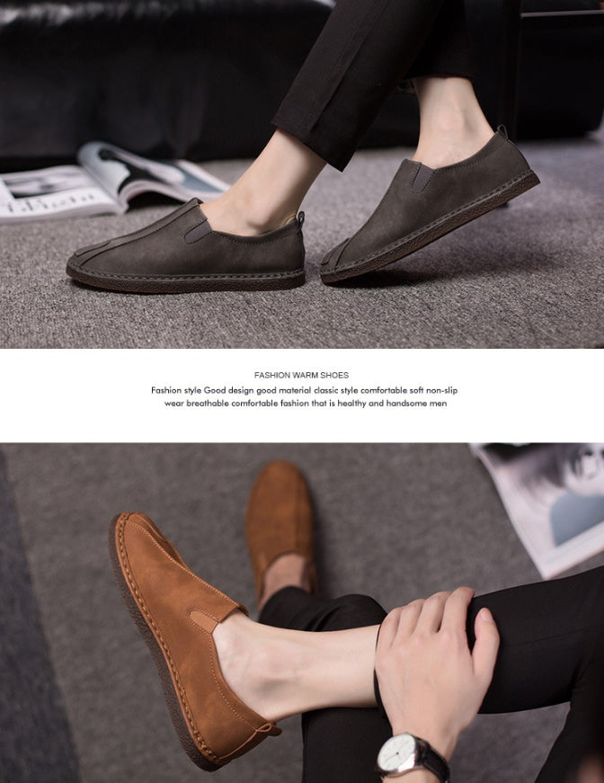 summer new men's shoes Korean version of peas shoes men tide shoes lazy shoes breathable casual shoes