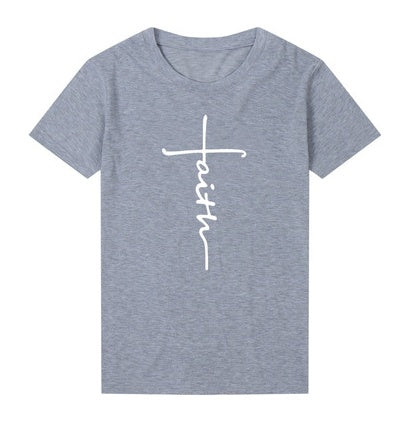 Faith cross women cotton t-shirt tops tee shirt loose tops