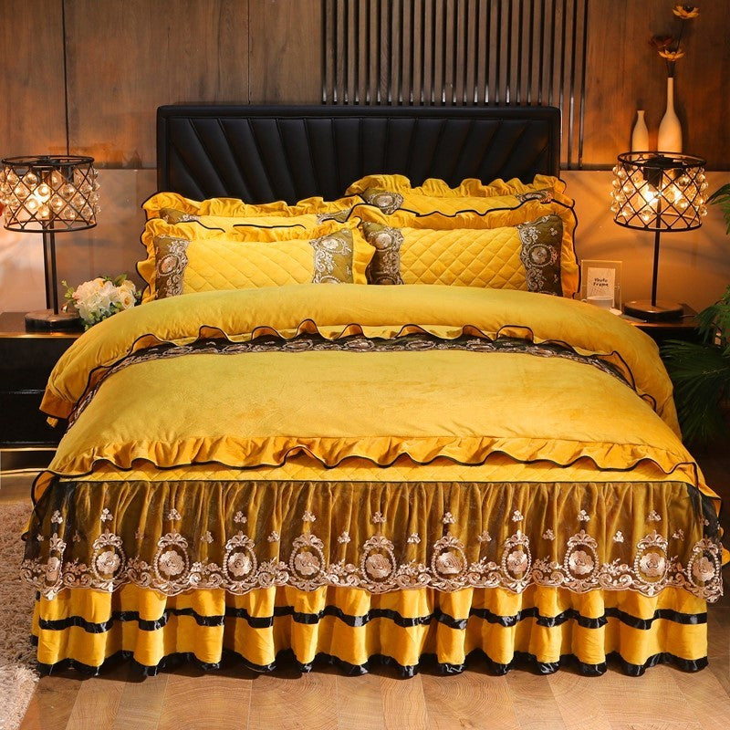 Lace Bedskirt Bedclothes Mattress Cover Bedspread Pillowcases Home Textiles