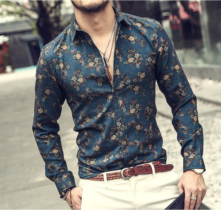 Digital Printed Floral Long Sleeve Shirt Printed Shirt