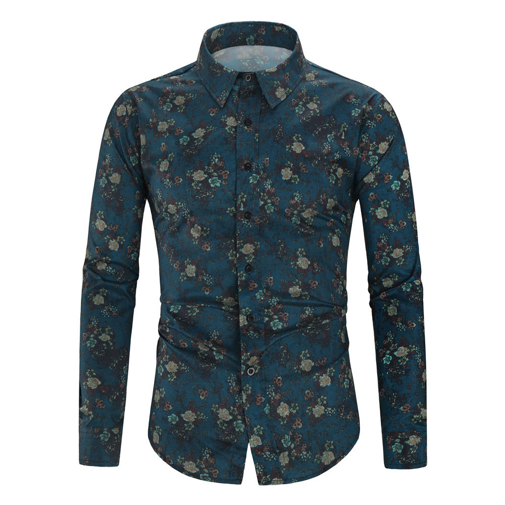 Digital Printed Floral Long Sleeve Shirt Printed Shirt