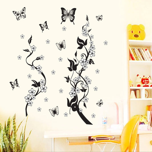 Fashion PVC Wall Sticker Butterfly Flower Third Generation Wall Sticker