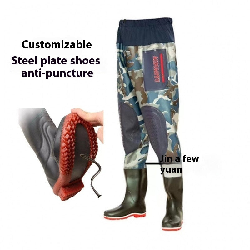 Men's Anti-piercing Thickened One-piece Fish Pants