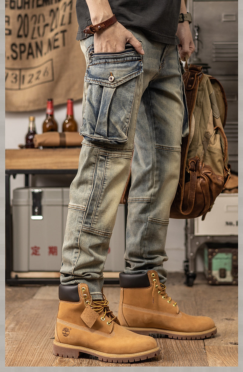 Spring And Autumn Retro Slim Fit Straight Leg Casual Pants