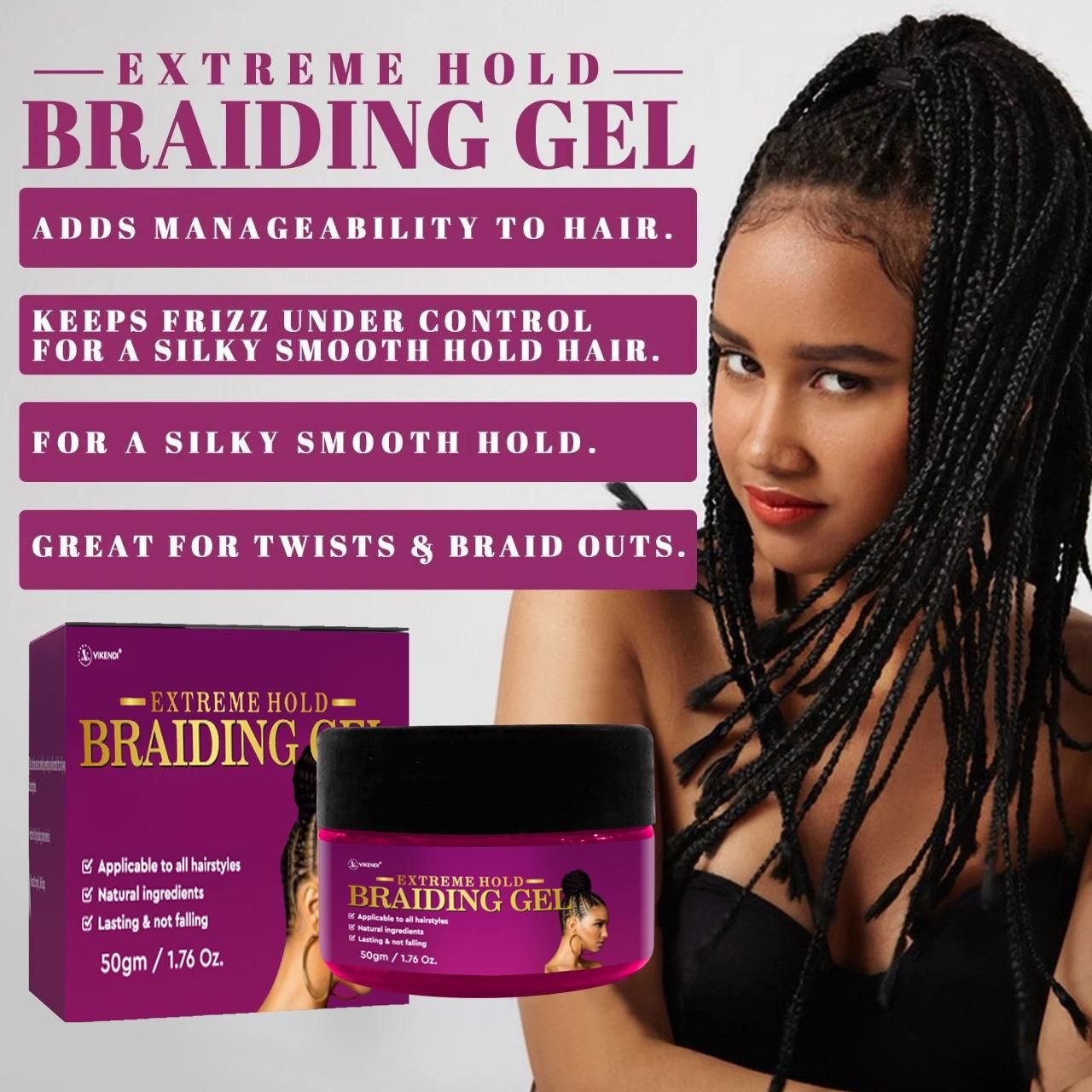 Extreme Hold Braiding Gel 100 grm Pack of 2