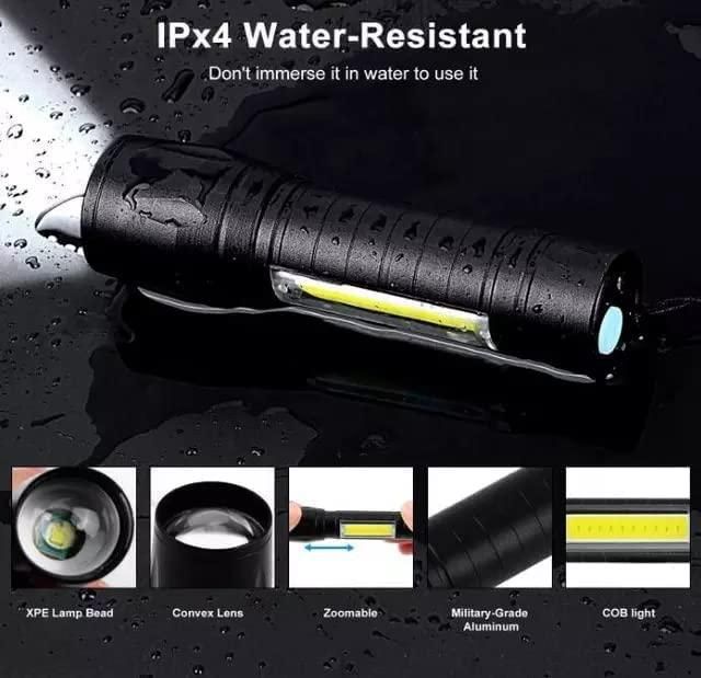 Pocket Size Mini Portable XPE + COB LED Tactical Flashlight