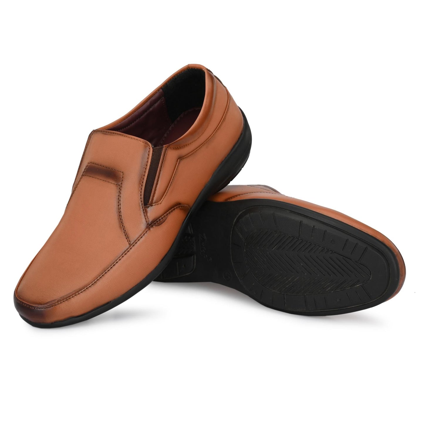 Men's Tan Formal Synthetic Leather Loafers