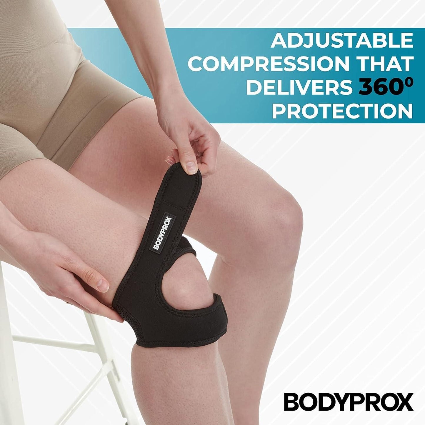 Knee Pain Relief Adjustable Neoprene Knee Strap (Pack of 2)