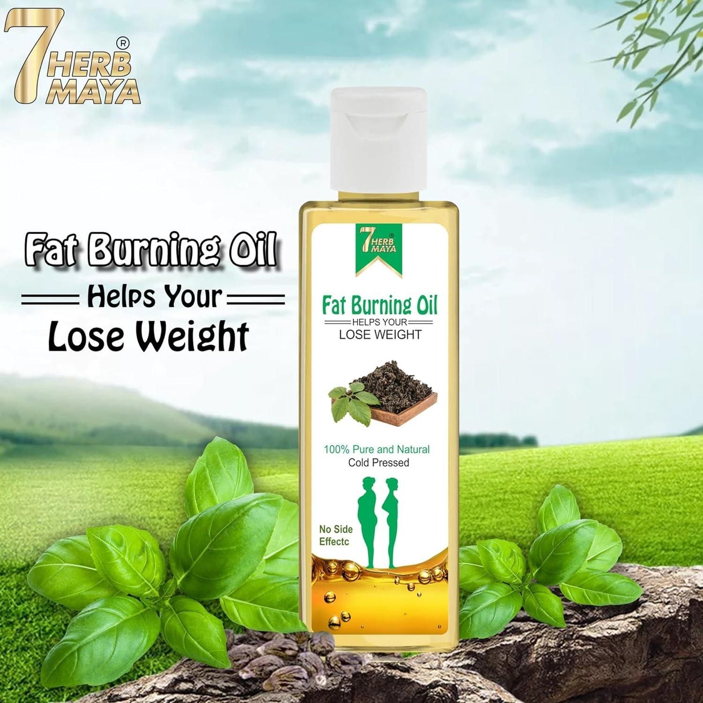 7Herbmaya Fat Burning Oil, Slimming oil, Fat Burner, Anti Cellulite & Skin Toning Slim Oil (Pack of 2)