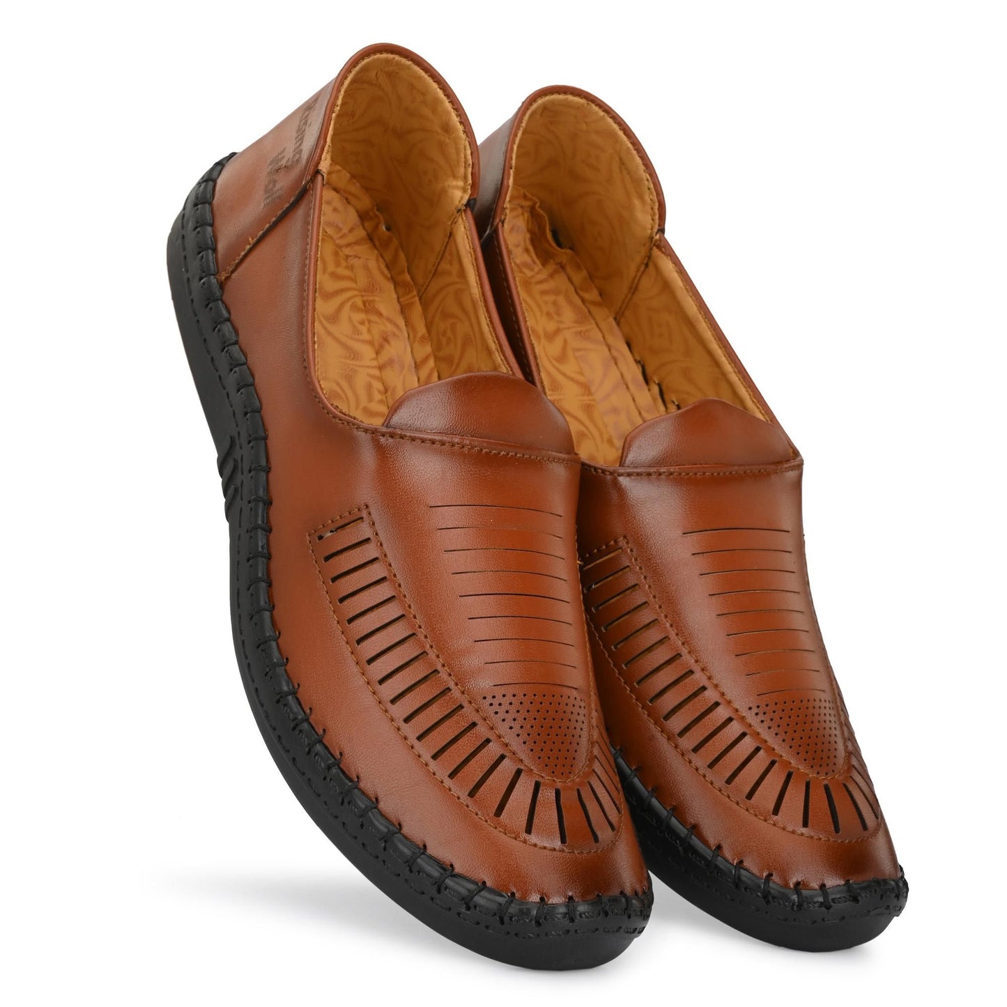 Men's Tan Formal Synthetic Leather Loafers