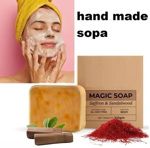 Hand Made Saffron & Sandalwood Magic Soap (Pack of 2)