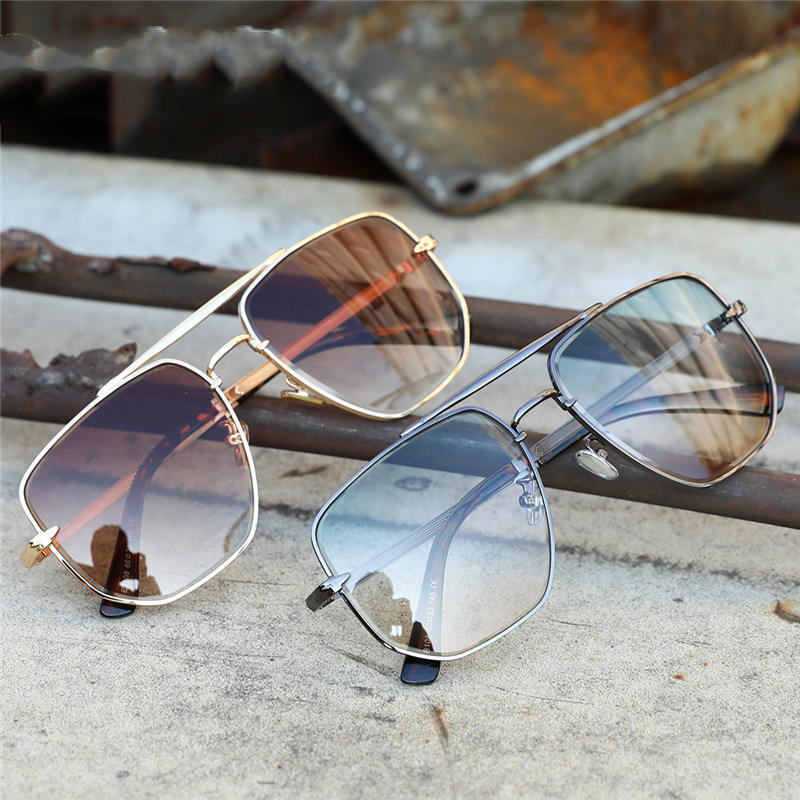 Men's Double Bridge Gradient Cut Sunglasses