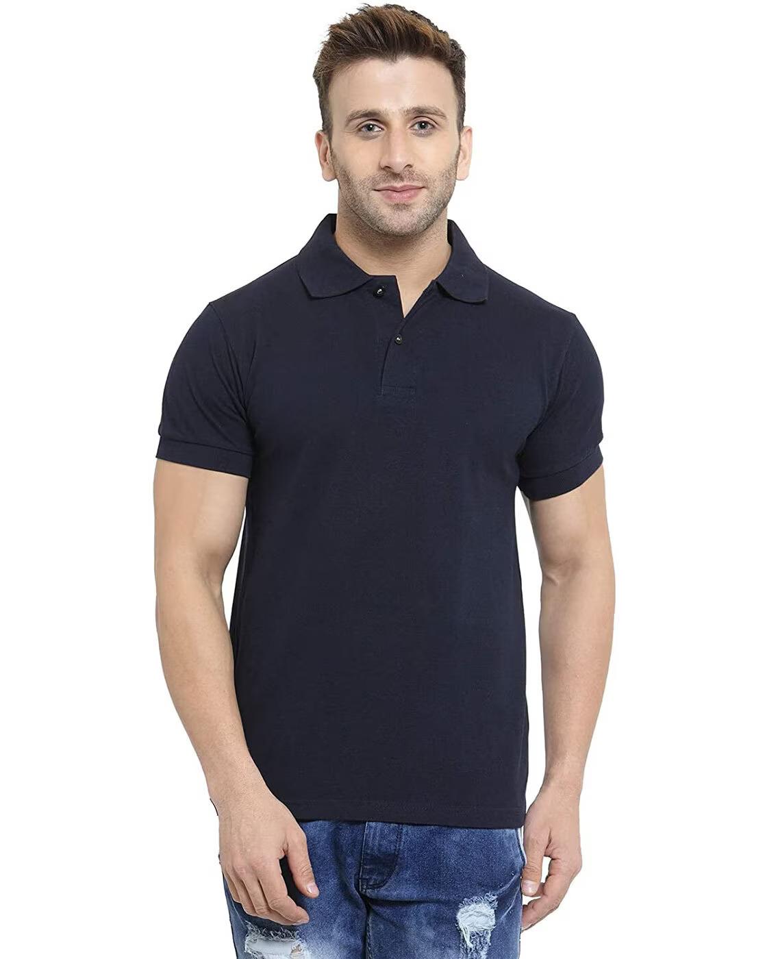 Poly Cotton Solid Half Sleeves Mens Polo T-Shirt