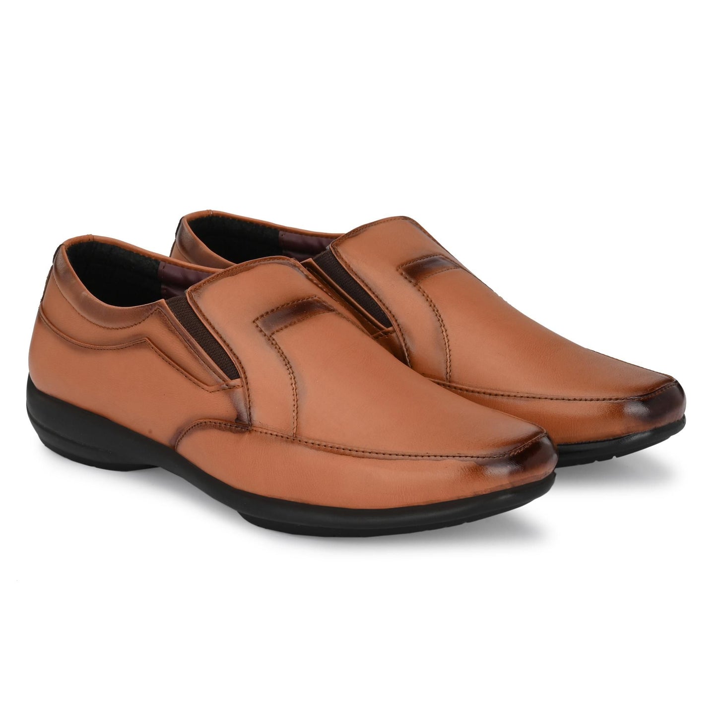 Men's Tan Formal Synthetic Leather Loafers