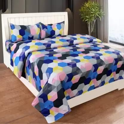 1 Double Bedsheet with 2 Pillow Covers