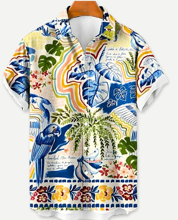 3D Fashion Summer Casual Printed Hawaiian Shirt Men Vacation Seaside