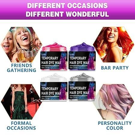 Temporary Hair Coloring Wax 120g (Pack of 8)