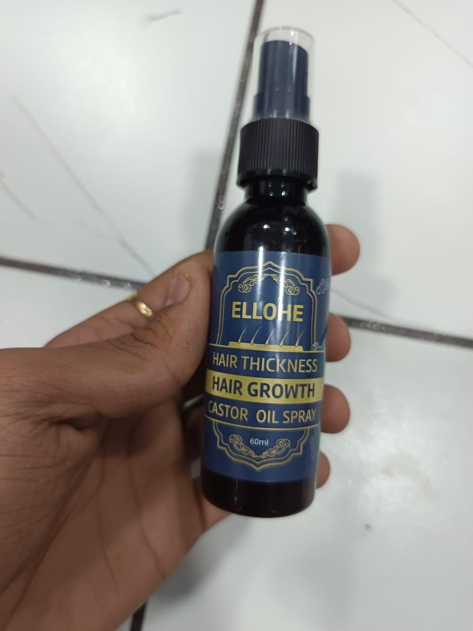 ELLOHE Hair Thickness Hair Growth Castor Oil Spray 120ml Pack of 2