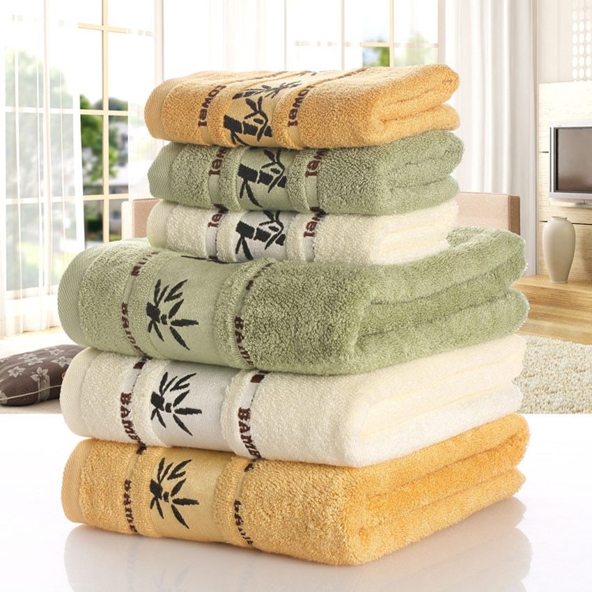 Bamboo charcoal fiber bath towel