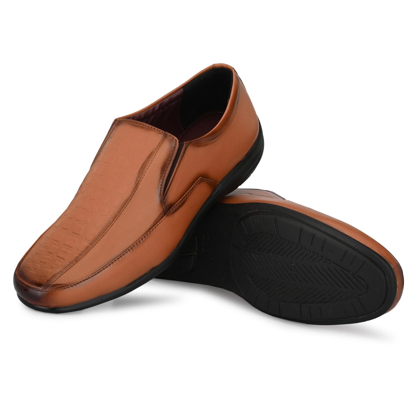 Men's Tan Formal Synthetic Leather Loafers