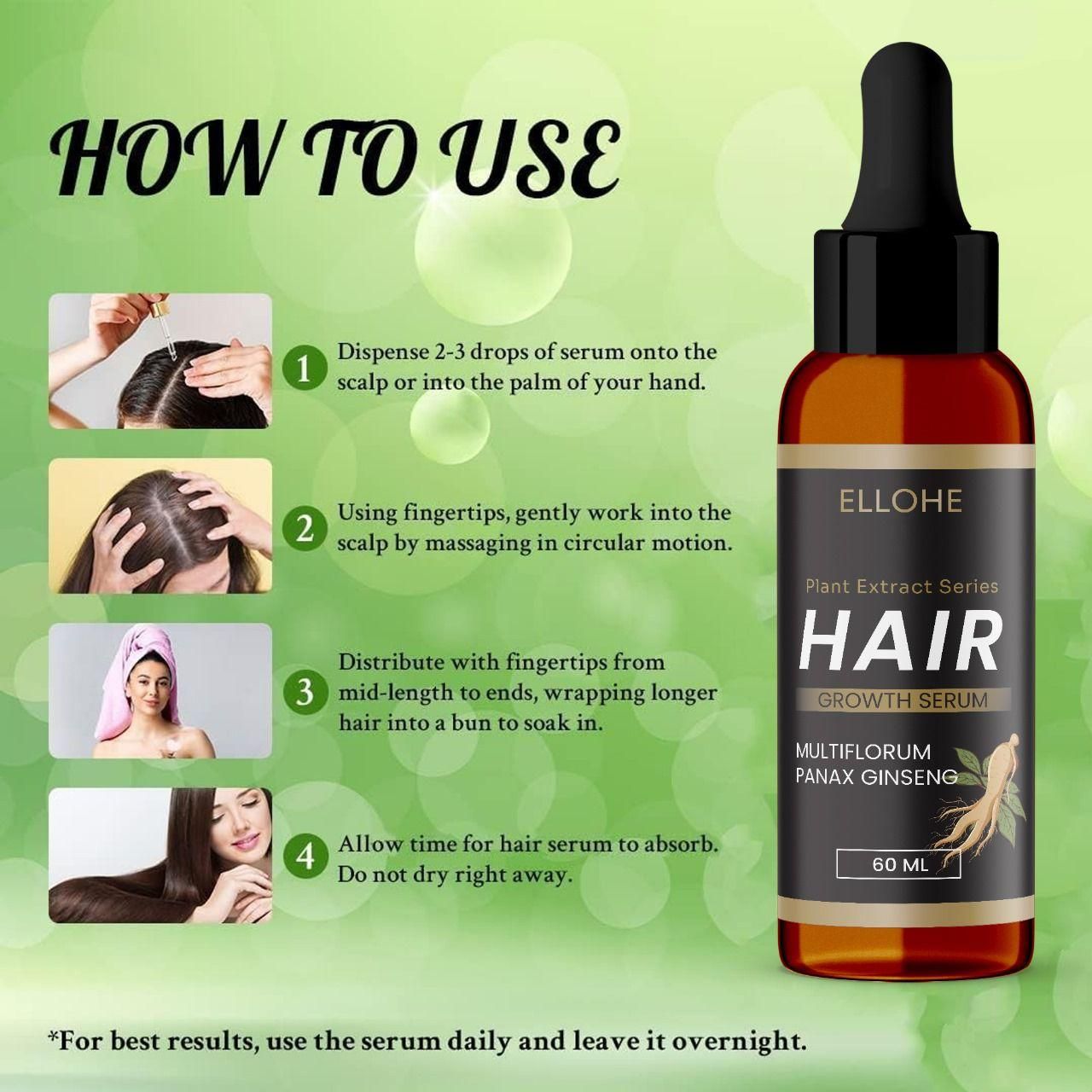 ELLOHE Plant Extract Series Hair Growth Serum 120ml Pack of 2