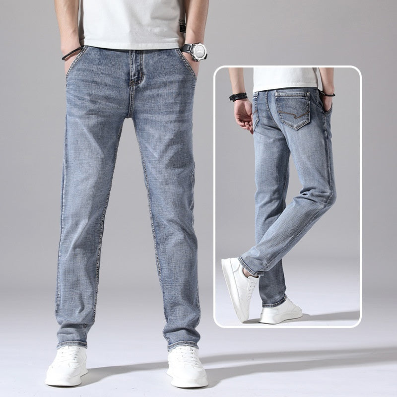 Retro Thin Jeans Straight Loose Casual Trousers Men