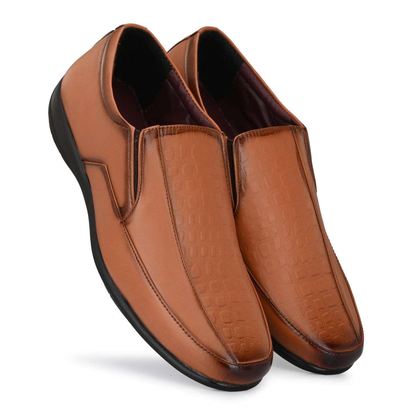 Men's Tan Formal Synthetic Leather Loafers