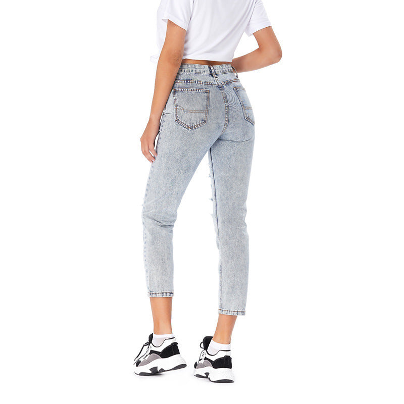 Jeans Women's Ripped Spring Casual Loose Jeans