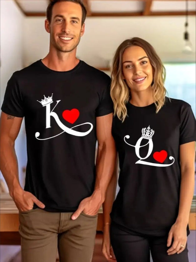 Love Valentine'S Day T-Shirt,   Couple T-Shirt, Couple Christmas, Fashion Casual T-Shirt, Short-Sleeved T-Shirt