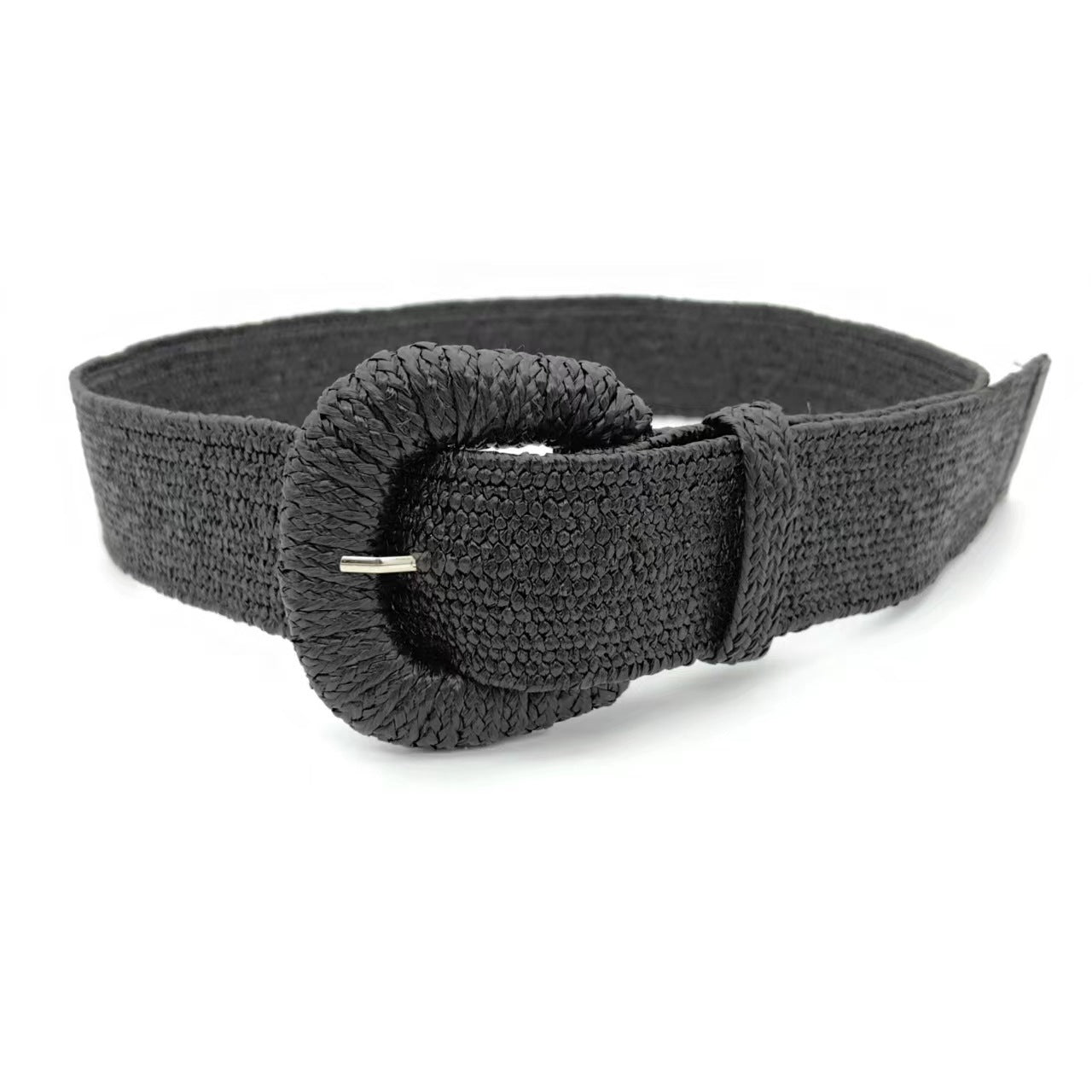 Women's Woven Buckle Pp Grass Woven Decorative Belt Simple All-match Dress Belt