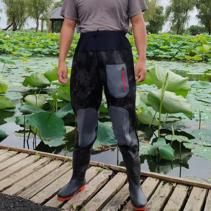 Men's Anti-piercing Thickened One-piece Fish Pants