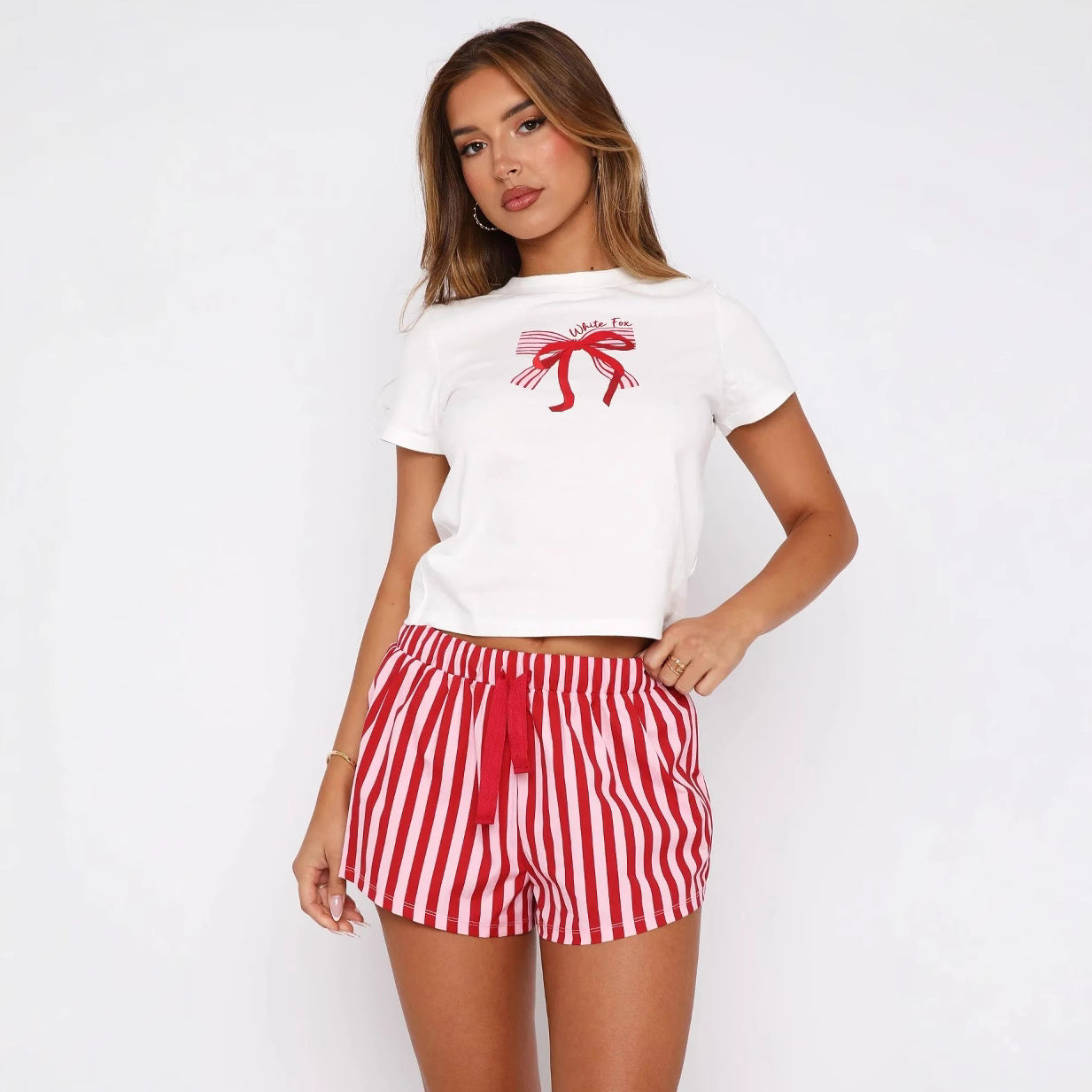 Women's Short-sleeved Shorts Sweetheart Pajamas Printing Suit