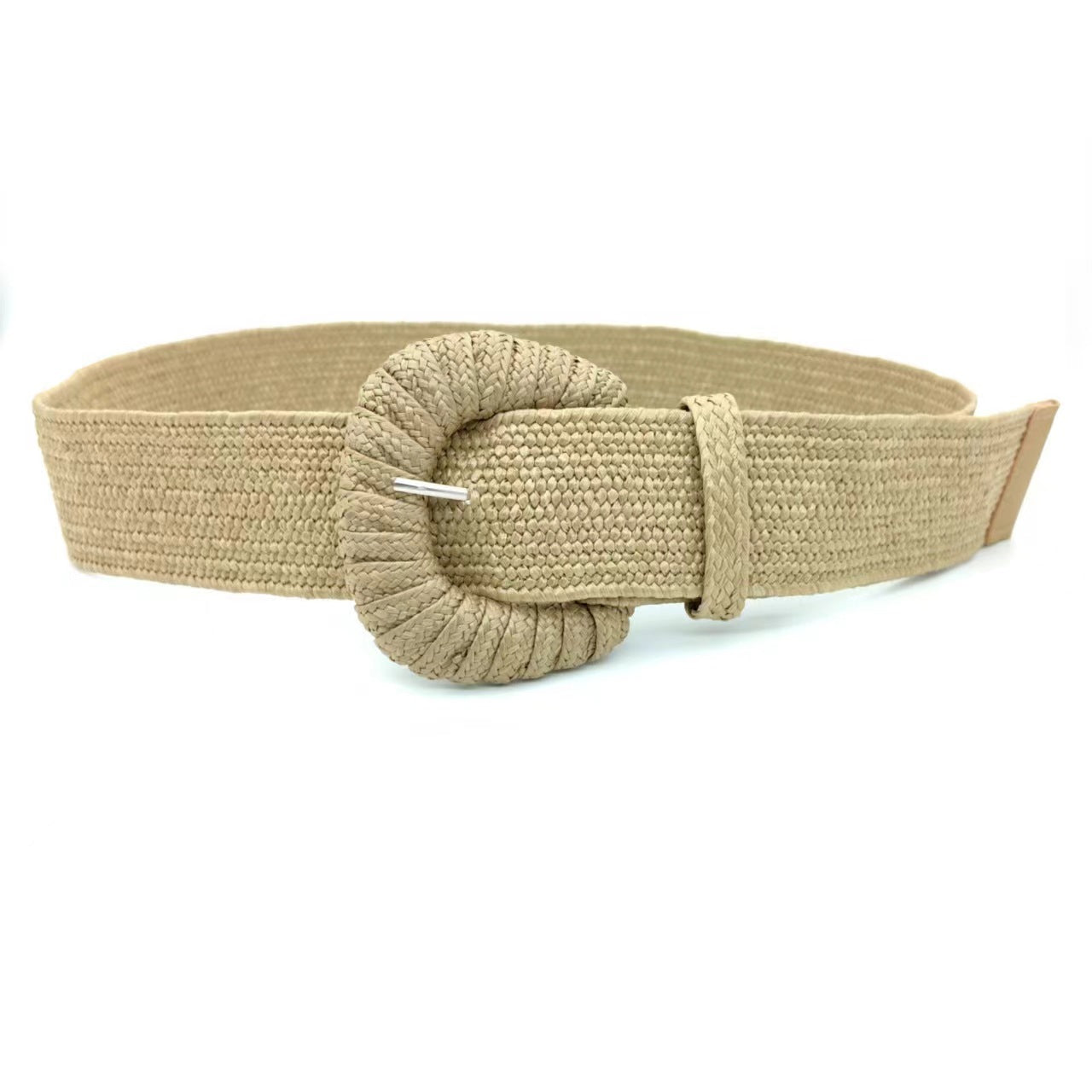 Women's Woven Buckle Pp Grass Woven Decorative Belt Simple All-match Dress Belt