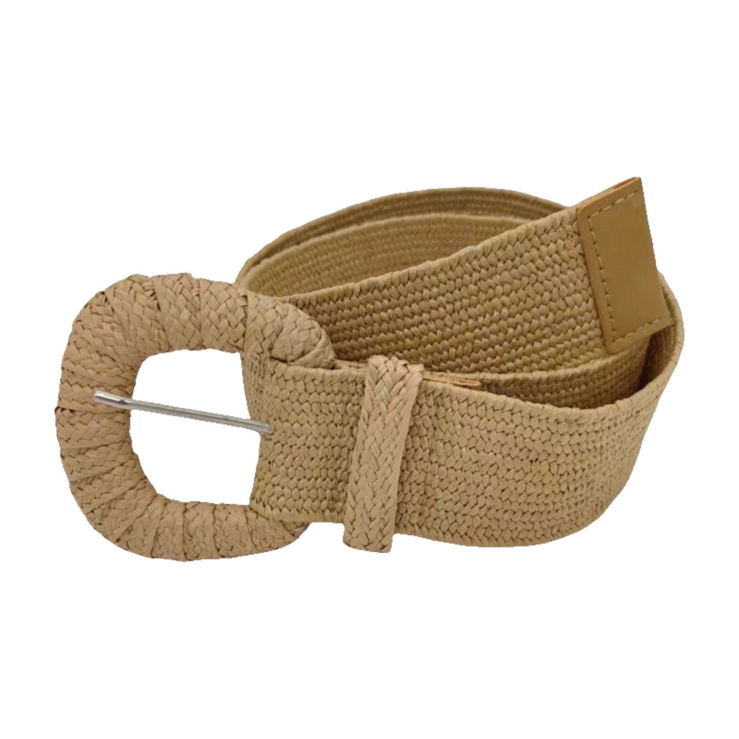 Women's Woven Buckle Pp Grass Woven Decorative Belt Simple All-match Dress Belt