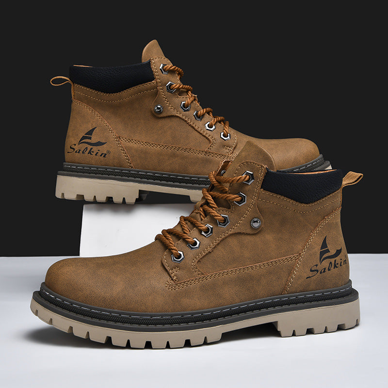 Men's Mid-Top Autumn British Style Worker Boot