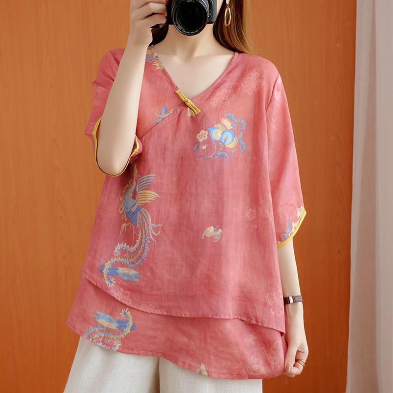 Chinese Style Retro Anti-aging Temperament Shirt Women's Summer Loose