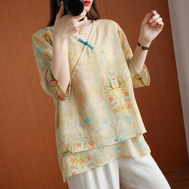 Chinese Style Retro Anti-aging Temperament Shirt Women's Summer Loose