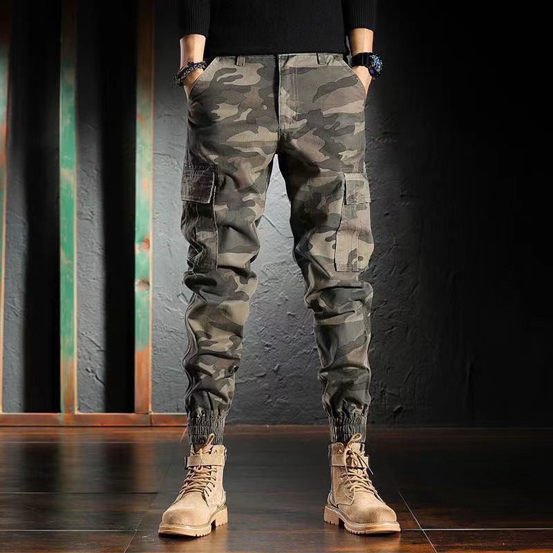 Men's Spring And Autumn Camouflage Loose Ankle Banded Working Pants