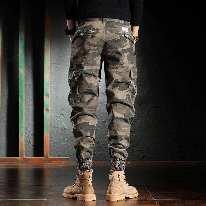 Men's Spring And Autumn Camouflage Loose Ankle Banded Working Pants