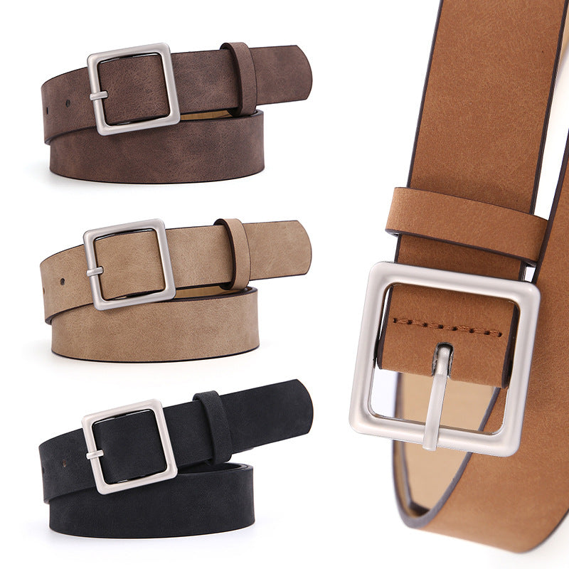 Korean Style Women's Belt All-match Square Buckle