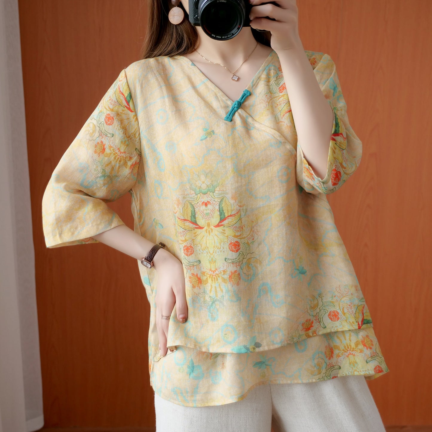 Chinese Style Retro Anti-aging Temperament Shirt Women's Summer Loose