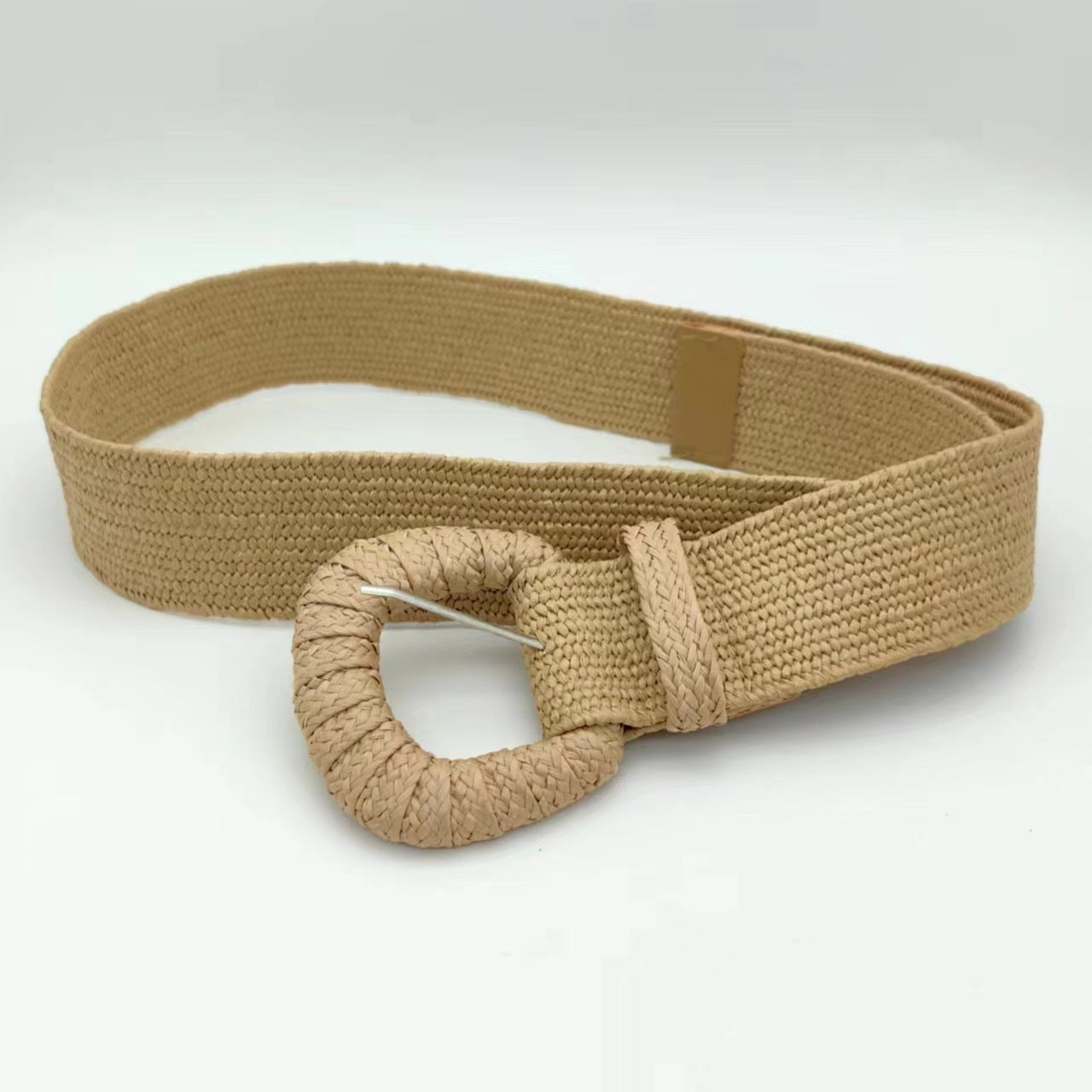 Women's Woven Buckle Pp Grass Woven Decorative Belt Simple All-match Dress Belt