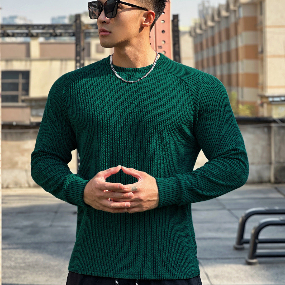 Autumn And Winter Round Neck Men's Casual Sports Trend Loose-fitting Plus Size Pullover Long Sleeve