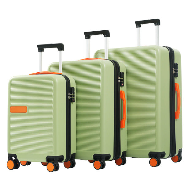 Hard Shell Luggage Set Of 3 Pieces, Contrasting Color Luggage With Swivel Wheels And TSA Lock, 20 Inches 24 Inches 28 Inches In Stock