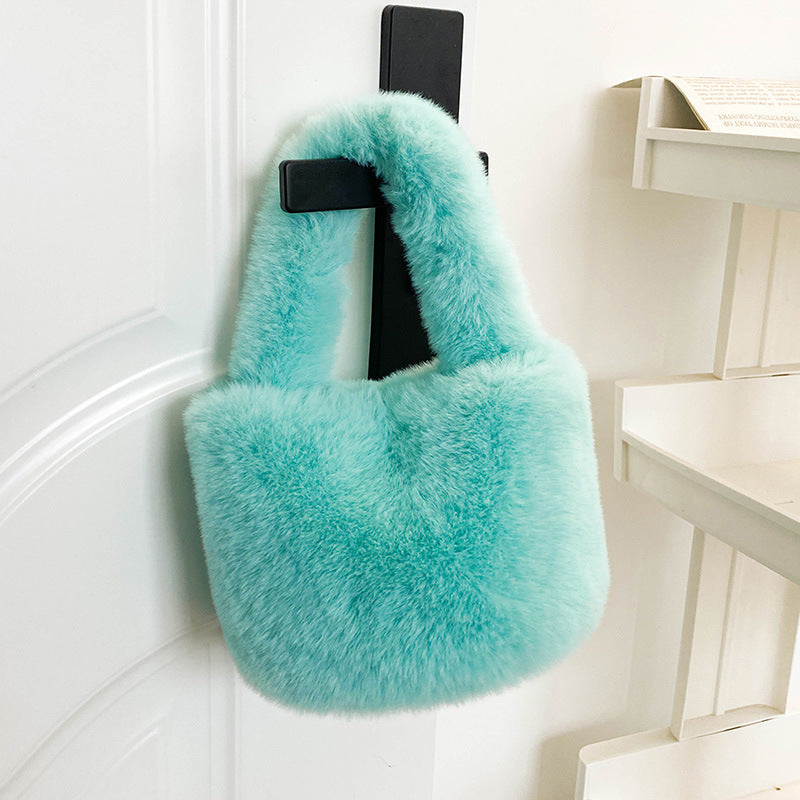 Plush Bag High-grade Thick Autumn And Winter Hand Bucket Bag