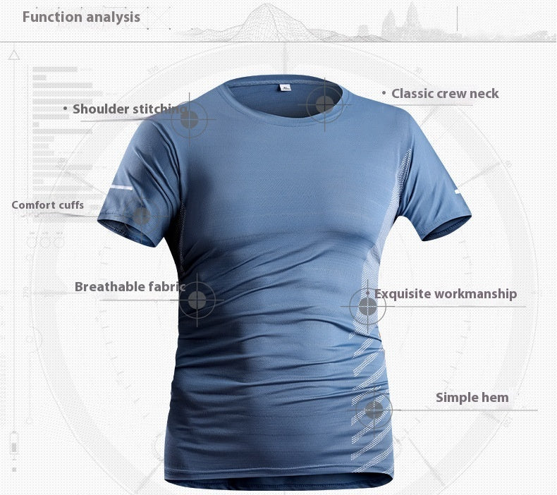 Ice Silk T-shirt Men's Quick-drying T-shirt T-shirt Breathable Trendy Top