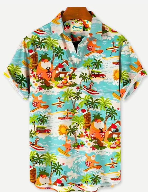 3D Fashion Summer Casual Printed Hawaiian Shirt Men Vacation Seaside